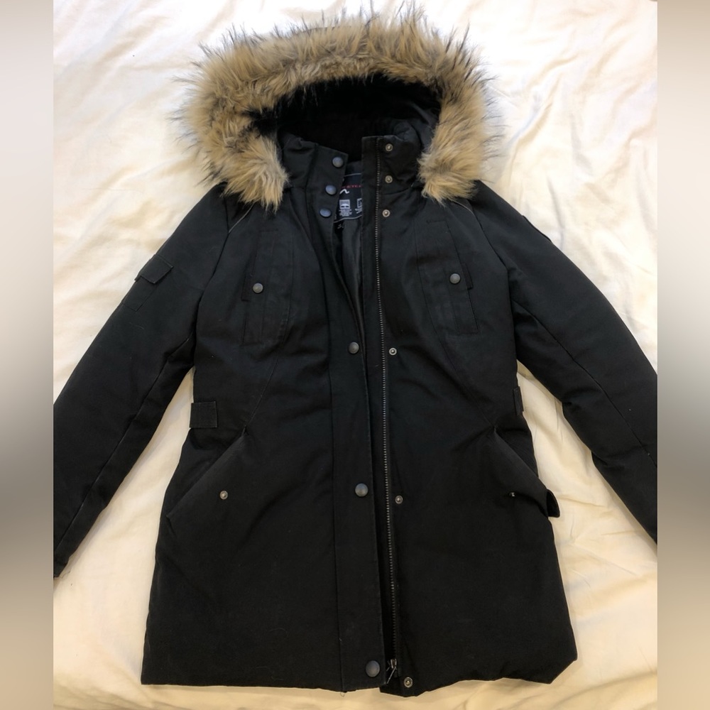 mid-length duck down puffer coat